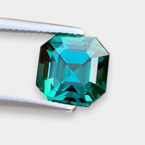 Flawless 2.18 CT Excellent Asscher Cut Natural Teal Blue Tourmaline Gemstone from Afghanistan.