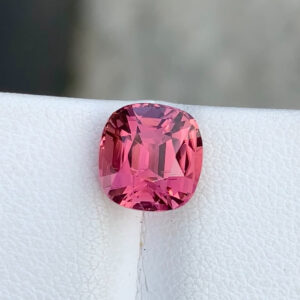 3.28 CT Excellent Cushion Cut Natural Hot Pink Tourmaline Gemstone from Afghanistan.