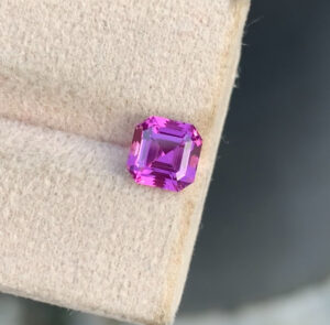 Flawless 1.79 CT Excellent Asscher Cut Natural Pink Garnet from Tanzania.