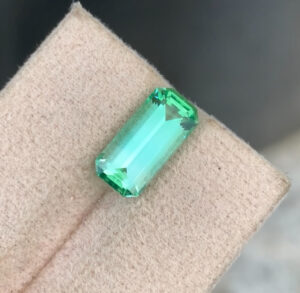 Flawless 3.29 CT Excellent Emerald Cut Natural Tourmaline from Afghanistan.