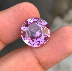 Flawless 18.76 CT Excellent Round Cut Pink Kunzite from Afghanistan.